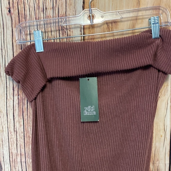 Women’s Wild‎ Fable Pant Sz Large Purple  a turned up Waist & Ribbed Fabric NWT - Picture 8 of 9